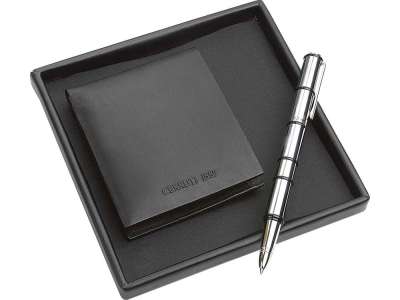 Набор: портмоне, ручка-роллер под нанесение логотипа