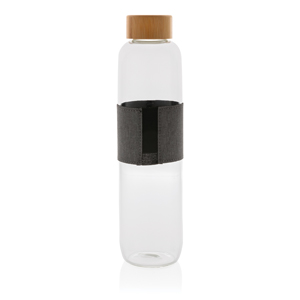 Бутылка Impact из боросиликатного стекла с бамбуковой крышкой, 750 мл под нанесение логотипа