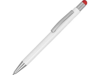 Ручка металлическая шариковая Flowery со стилусом под нанесение логотипа