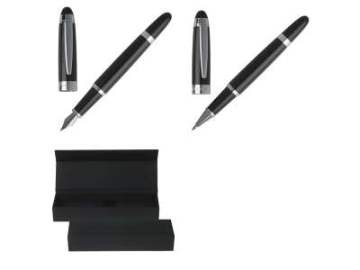 Подарочный набор: ручка перьевая, ручка-роллер под нанесение логотипа