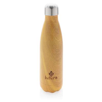 Вакуумная бутылка с принтом под дерево под нанесение логотипа