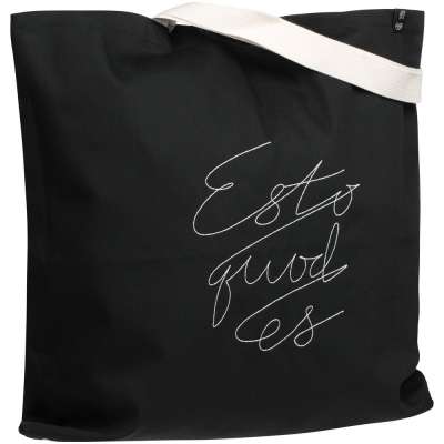 Холщовая сумка с вышивкой Esto Quod Es под нанесение логотипа