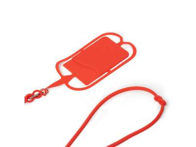 Силиконовый шнурок DALVIK с держателем мобильного телефона и карт под нанесение логотипа