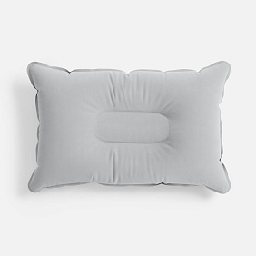 Надувная подушка Pillowish, серая с логотипом, рис. 1 — Для путешествий BIZGIFT