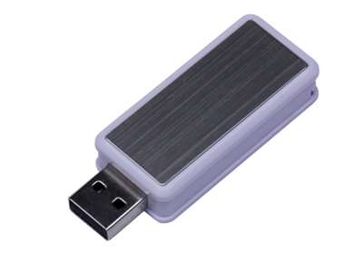 USB 3.0- флешка промо на 128 Гб прямоугольной формы, выдвижной механизм под нанесение логотипа