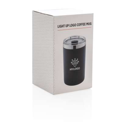 Компактная термокружка Light up, черный под нанесение логотипа