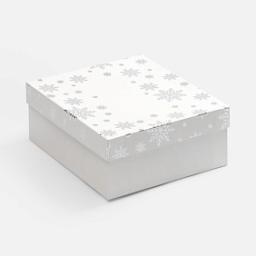 Коробка Wintry, белая с логотипом, рис. 1 — Подарочные коробки BIZGIFT