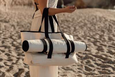 Пляжная сумка VINGA Volonne из переработанного канваса и rPET AWARE™ под нанесение логотипа