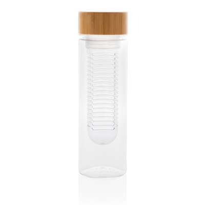 Бутылка-инфьюзер с крышкой из бамбука под нанесение логотипа