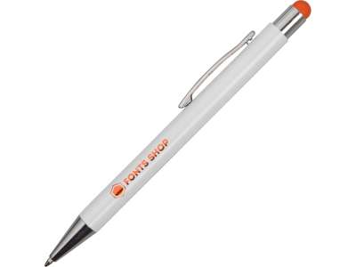 Ручка металлическая шариковая Flowery со стилусом под нанесение логотипа