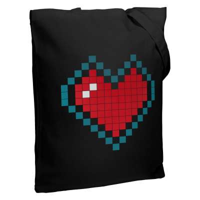 Холщовая сумка Pixel Heart под нанесение логотипа