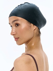 Шапочка для плавания Aquasana, черная с логотипом, рис. 4 — Спортивные аксессуары BIZGIFT
