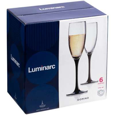 Набор из 6 бокалов для шампанского «Домино» под нанесение логотипа