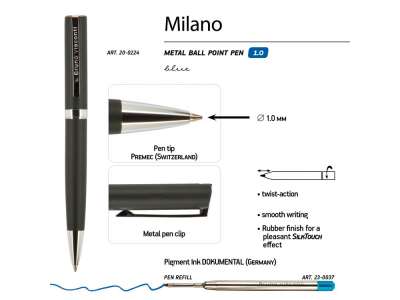 Ручка металлическая шариковая Milano под нанесение логотипа