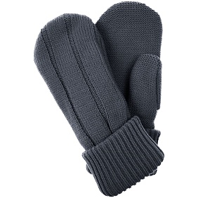 Варежки Knit Beat, темно-серые, размер L/XL с логотипом, рис. 2 — Перчатки и варежки BIZGIFT
