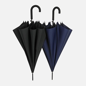 Зонт-трость Wind, черный с логотипом, рис. 8 — Зонты трости BIZGIFT