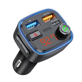 FM-трансмиттер Wave Pro, QC/PD, LED, 48Вт, ENC, Bass boost с логотипом, рис. 2 — Автомобильные аксессуары BIZGIFT