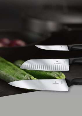 Набор кухонных ножей Victorinox Swiss Classic в деревянной подставке под нанесение логотипа