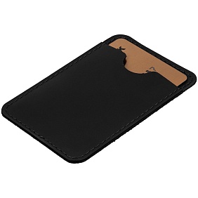 Чехол для карты на телефон Alaska, черный с логотипом, рис. 3 — Кредитницы BIZGIFT