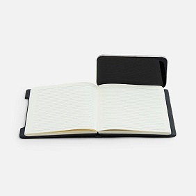 Блокнот Neli, черный с логотипом, рис. 7 — Блокноты BIZGIFT