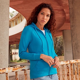 Толстовка женская без начеса LADIES LIGHTWEIGHT HOODED SWEAT 240 с логотипом, рис. 2 —  BIZGIFT