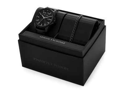 Подарочный набор: часы наручные мужские с браслетом под нанесение логотипа