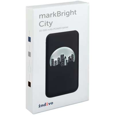 Аккумулятор с подсветкой markBright City под нанесение логотипа