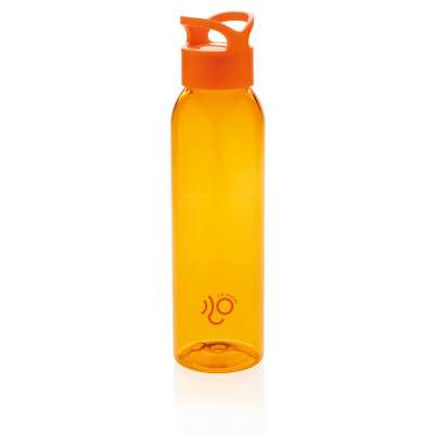 Герметичная бутылка для воды из AS-пластика, оранжевая под нанесение логотипа