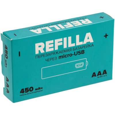 Набор перезаряжаемых батареек Refilla AAA под нанесение логотипа