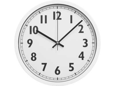 Пластиковые настенные часы White Mile под нанесение логотипа